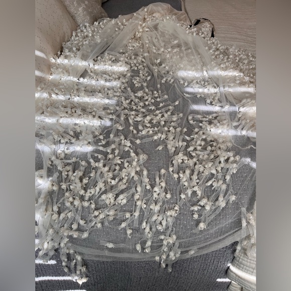 Vintage couture Claire Pettibone wedding dress French silk and beads - Picture 14 of 16